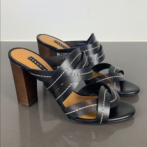 Veronica Beard Macey Vachetta Stitch Block Heel